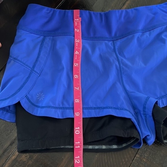Athleta 2 in 1 Pulse Shortie Shorts in Blue Women's Size Small - Picture 8 of 9